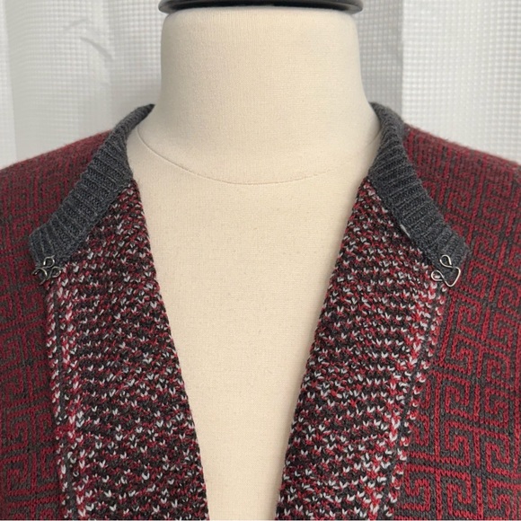 Melissa Paige Women's Long Sleeve, Open Front, Geometric Pattern Long Cardigan - Picture 3 of 6